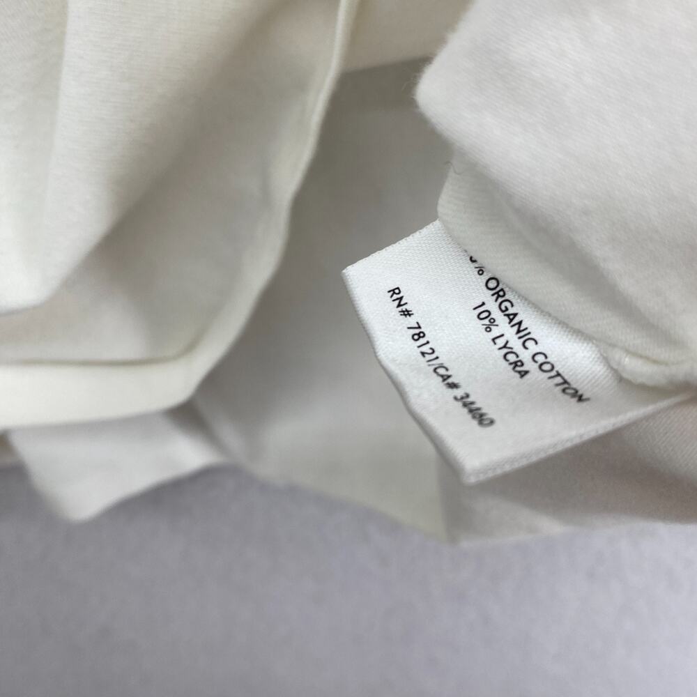 EILEEN FISHER Top S Stretch Organic Cotton Tank Racerback Shelf Bra White USA - Picture 8 of 11